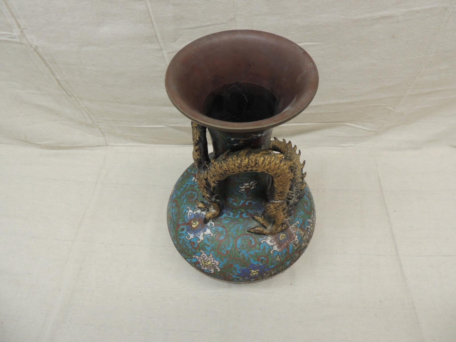 Japonisme Large Vintage Collectors Cloisonné Vase