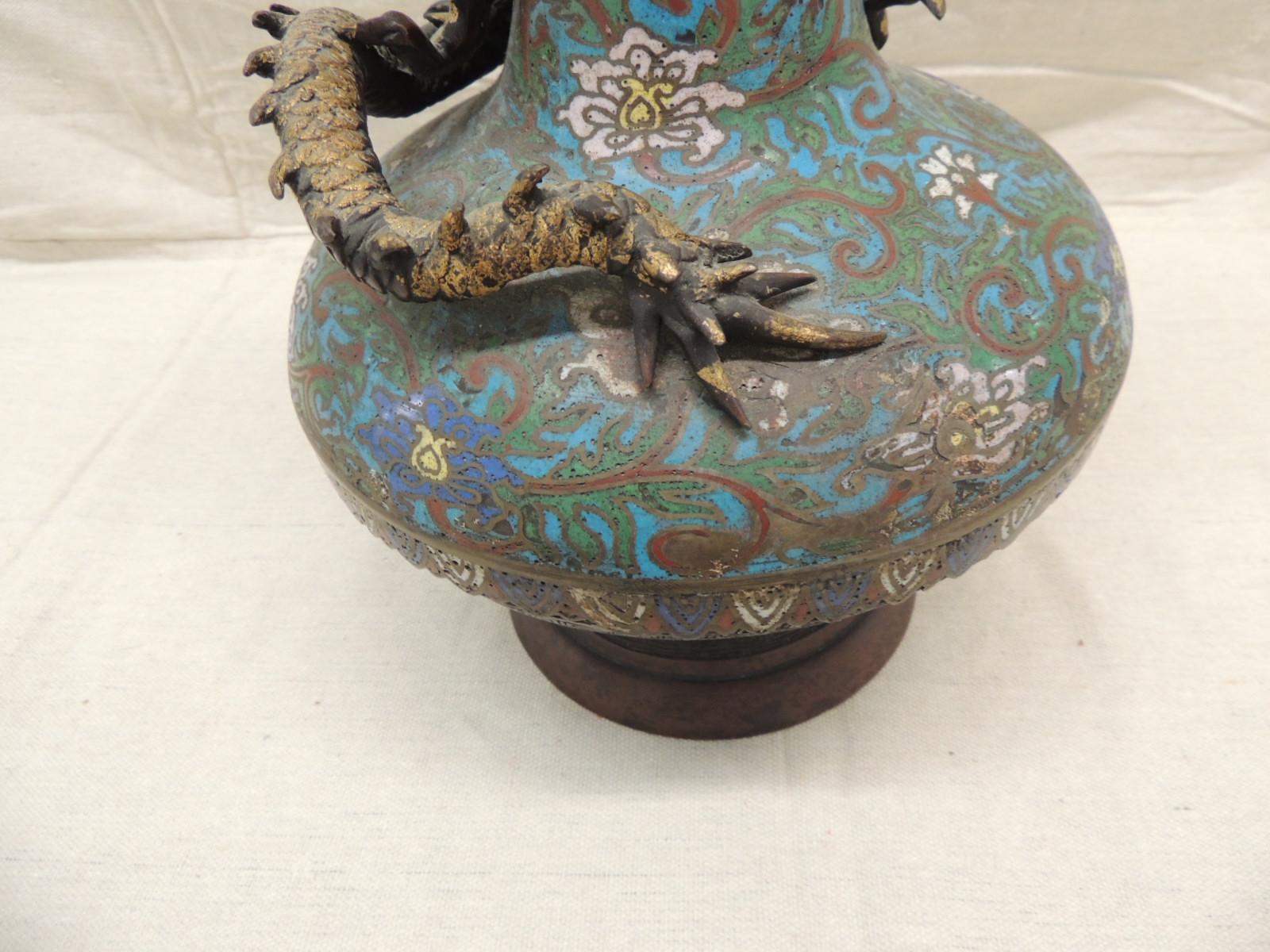 Hand-Crafted Large Vintage Collectors Cloisonné Vase