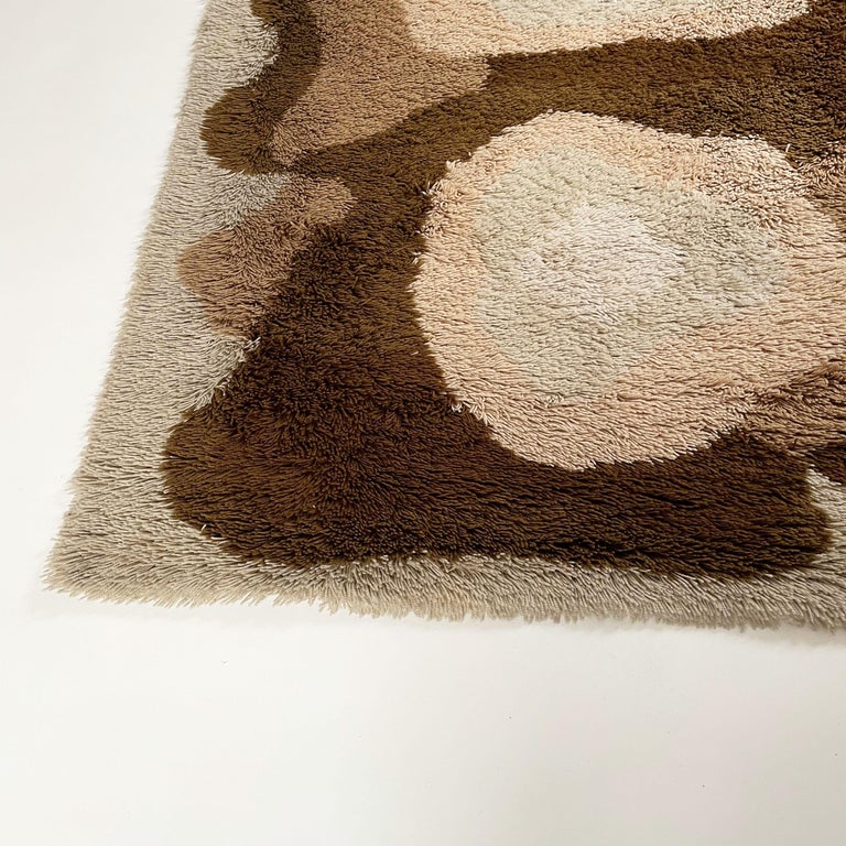 Large Vintage Colorful Psychedelic High Pile Rug by Desso, Netherlands ...