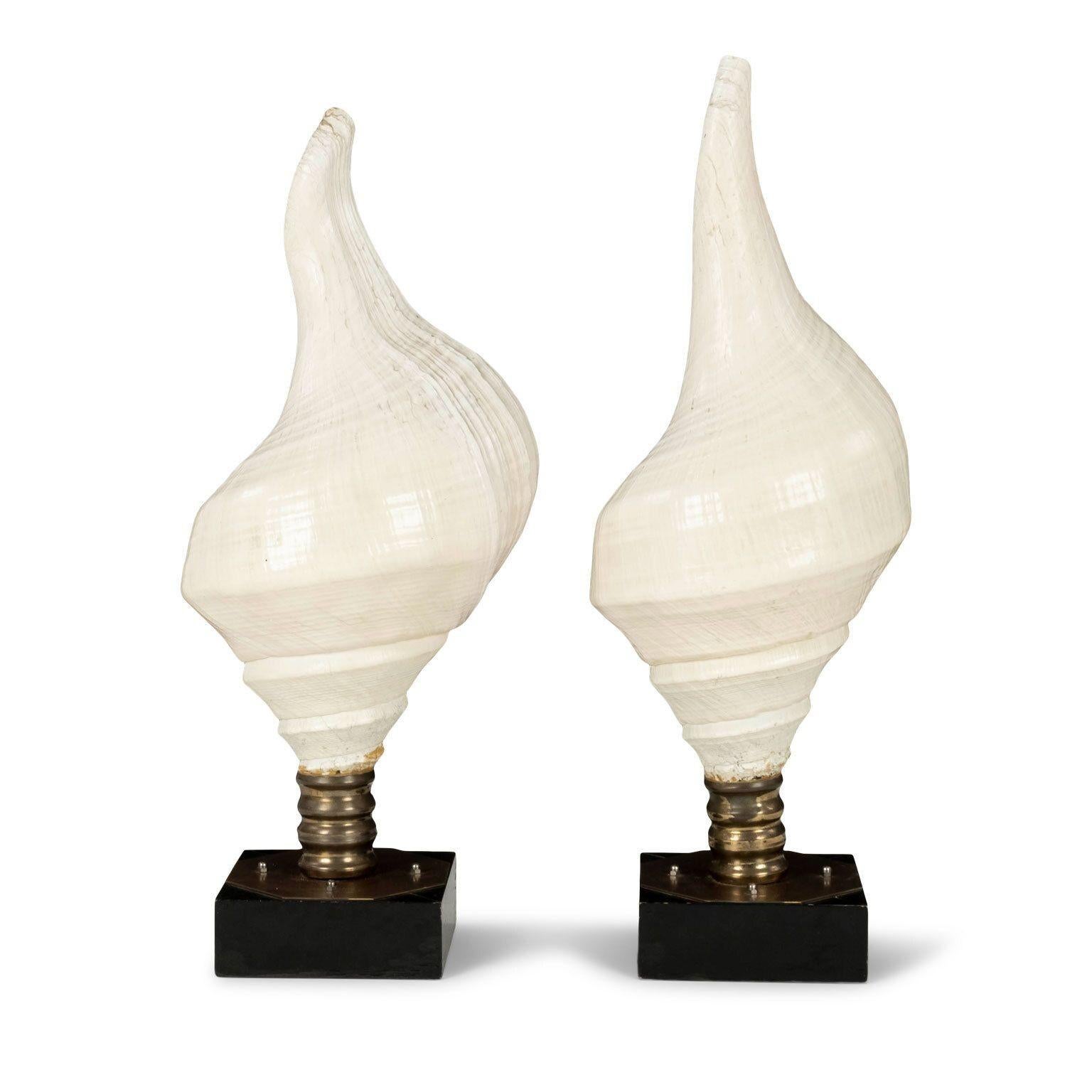Fin du 20e siècle Grandes lampes vintage à coquille de conque en vente