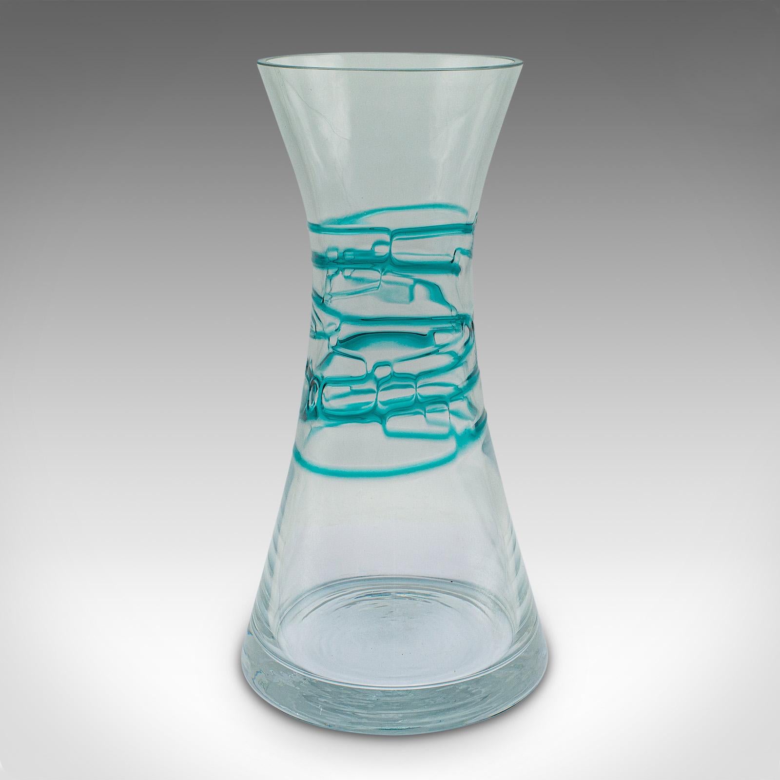 20th Century Large Vintage Conical Flower Vase, Scandinavian, Art Glass, Decorative, C.1970 For Sale