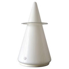 Large Vintage Conical Opaline Glass Halo Lamp by Res Murano, 1970s