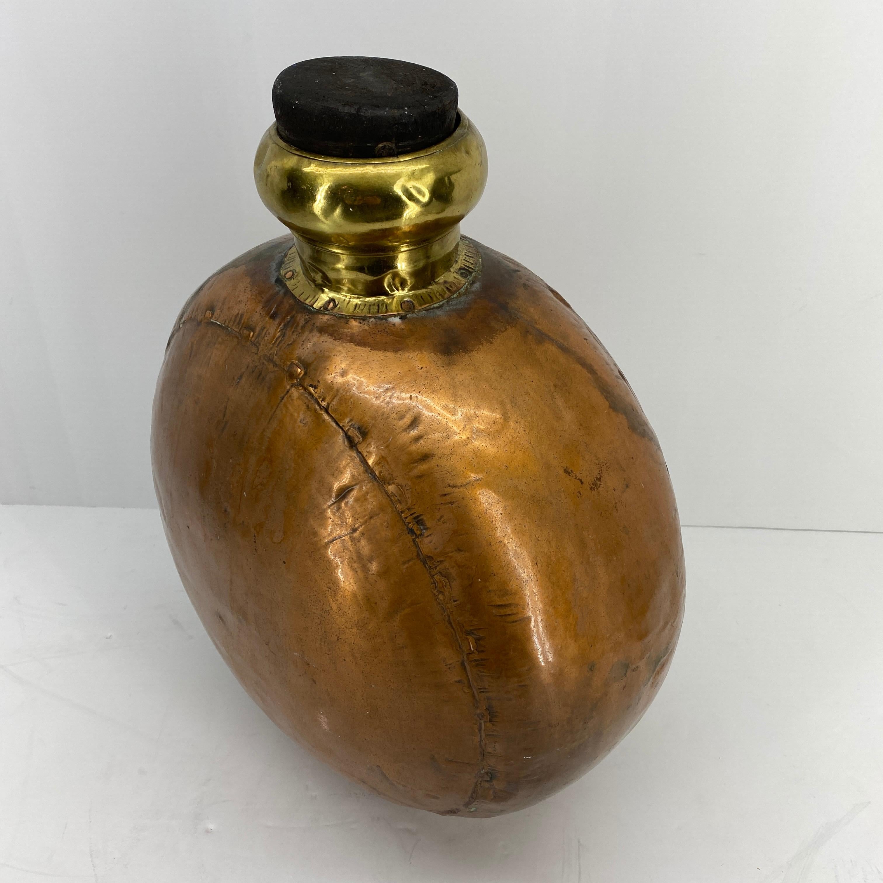 antique copper flask