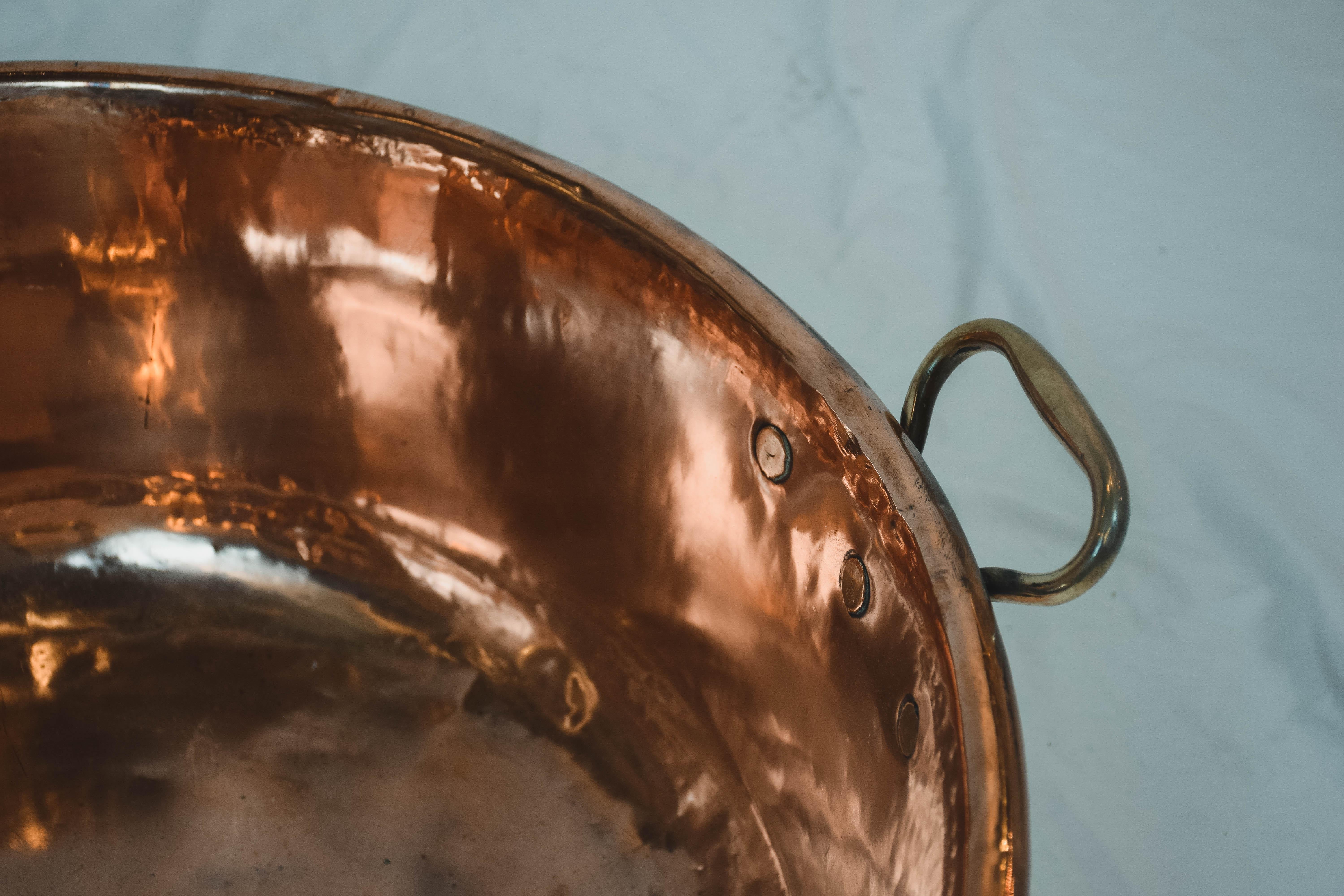 English Large Vintage Copper Bowl