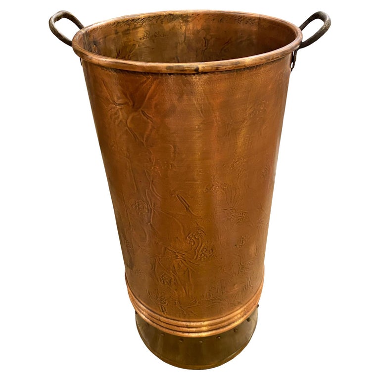 Large Vintage Copper Umbrella Stand For Sale at 1stDibs