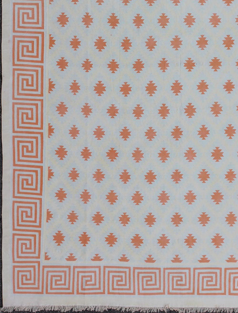 Large Vintage Cotton Designer Dhurrie  11'6 x 17'10 For Sale 2