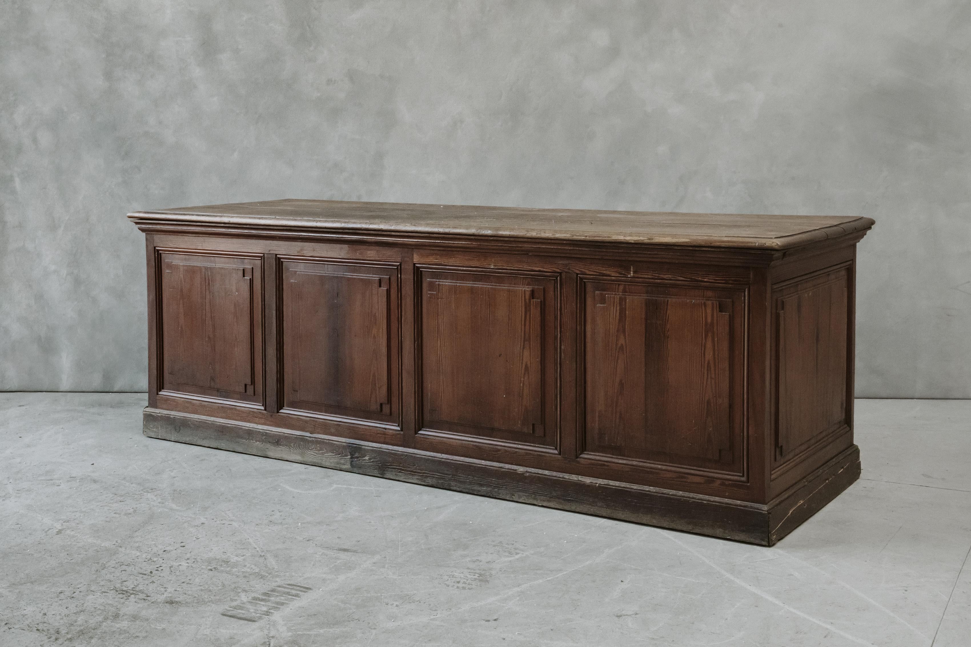 Large Vintage Counter from France, circa 1940 In Good Condition In Nashville, TN