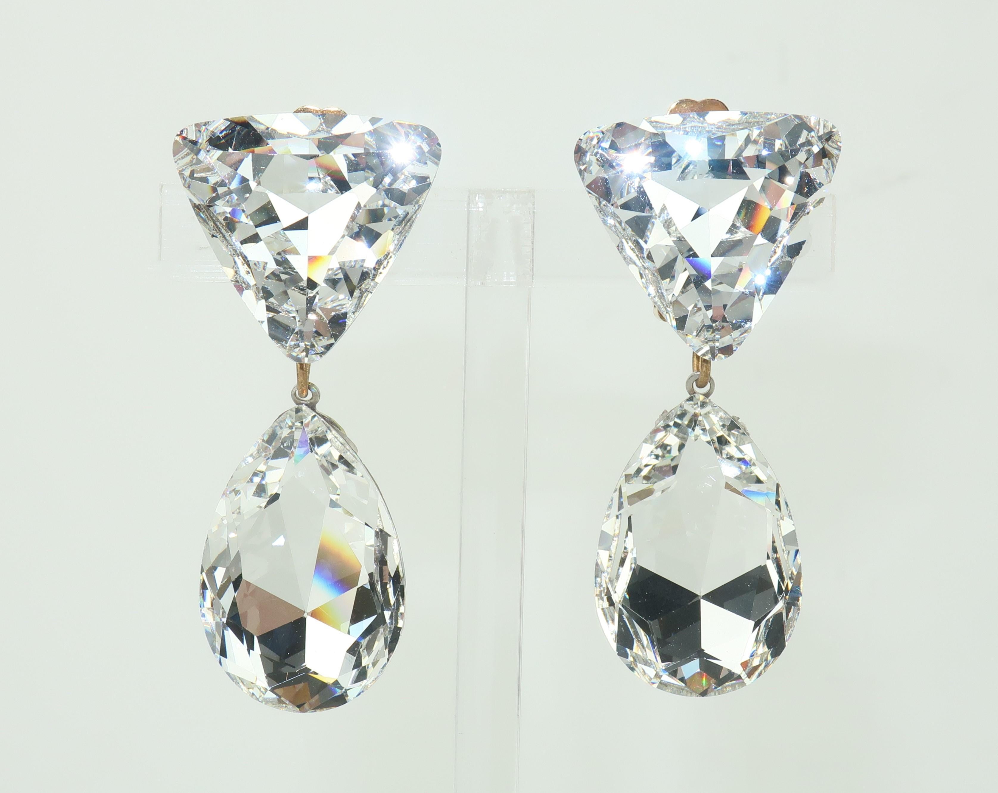 large crystal drop earrings