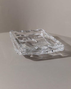 Large Vintage Crystal Glass Ashtray by Sevres France, France, 1970s