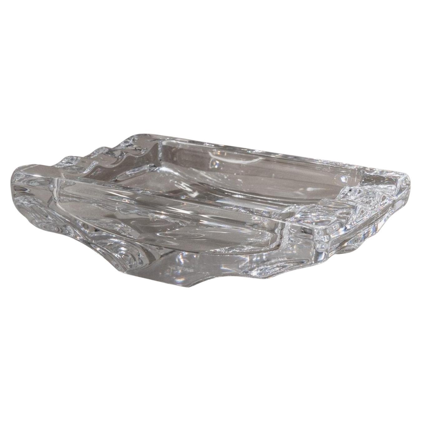 Grand cendrier vintage en cristal de verre par Sèvres France, France, années 1970