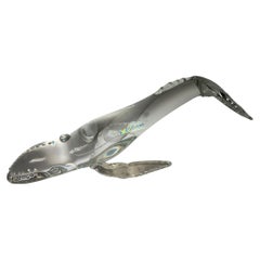 Large Vintage Crystal Whale Sculpture