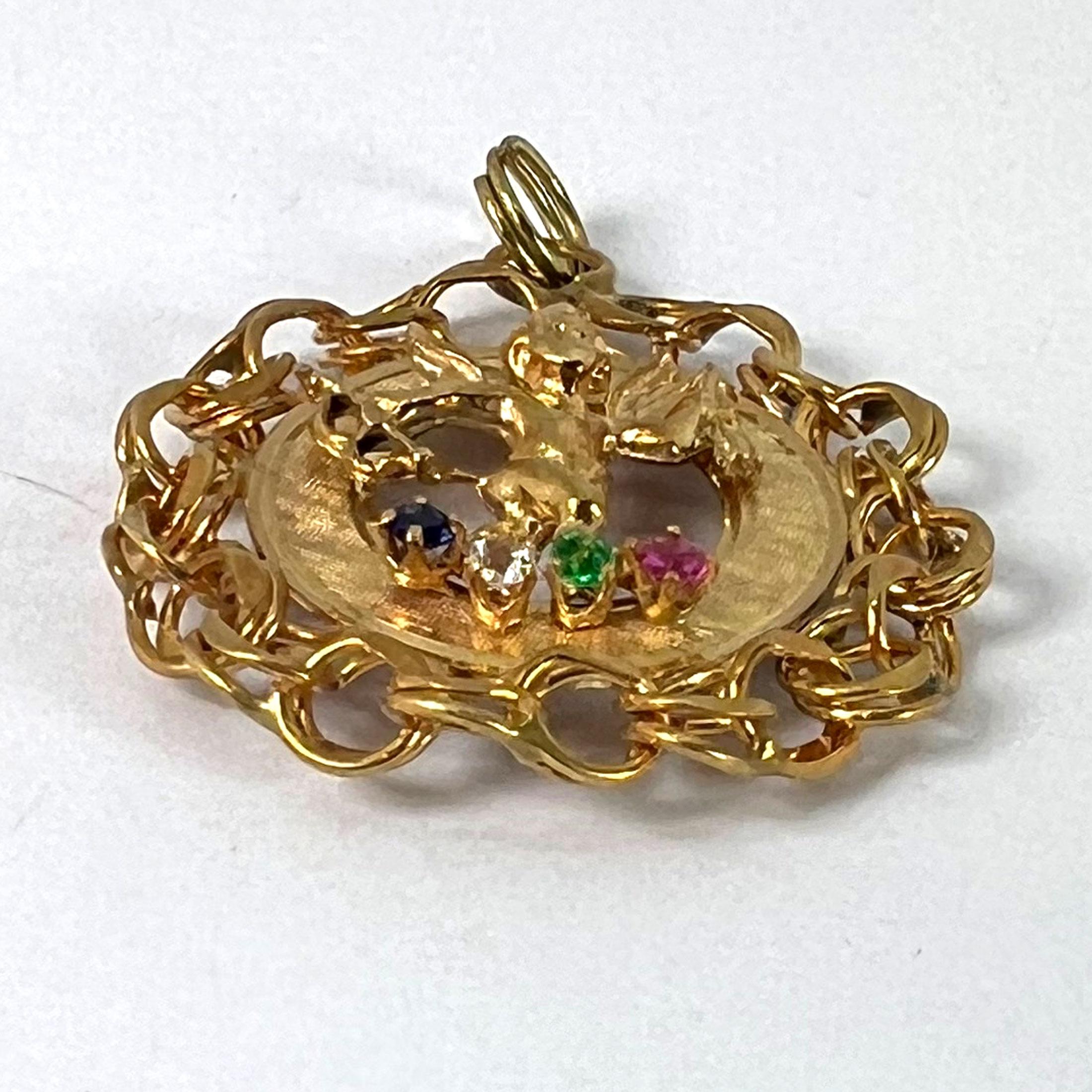 Pendentif à breloque grande taille Cupidon en or jaune 14 carats en vente 9