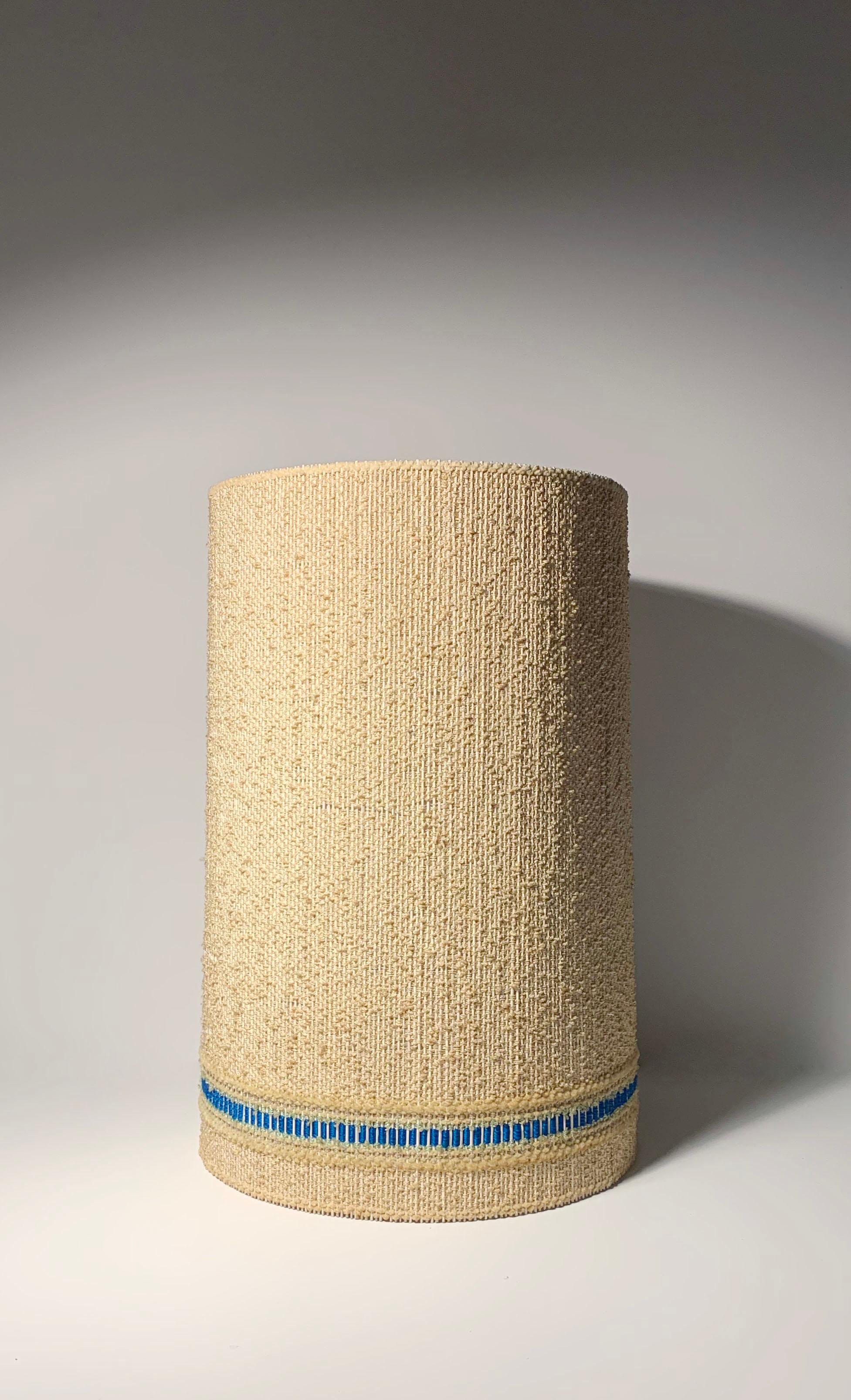 Large Vintage Cylinder Drum Shade attributed to Maria Kipp.

this lamp shade came from a very clean older estate with period 1950s/60s designer items. Appears to be by Maria Kipp. Please review photos with detail images.