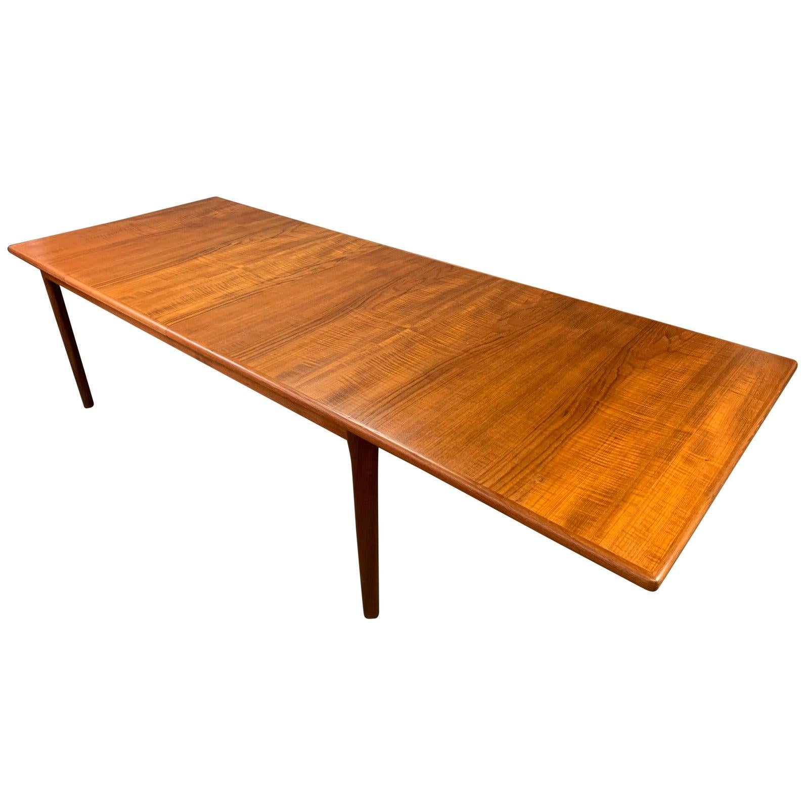 Large Vintage Danish Mid-Century Modern Teak Dining Table 4