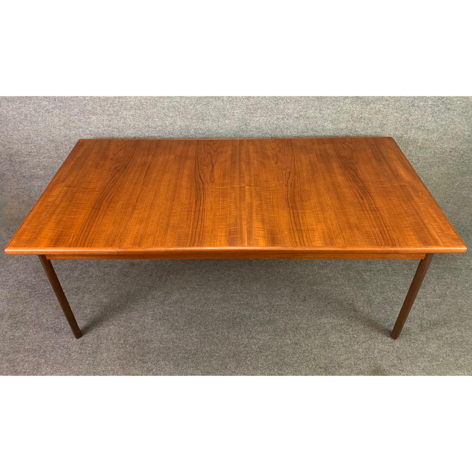 Scandinavian Modern Large Vintage Danish Mid-Century Modern Teak Dining Table