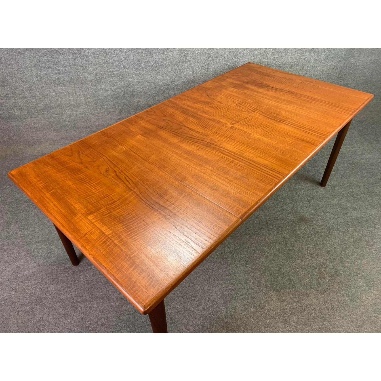 Large Vintage Danish Mid-Century Modern Teak Dining Table 2