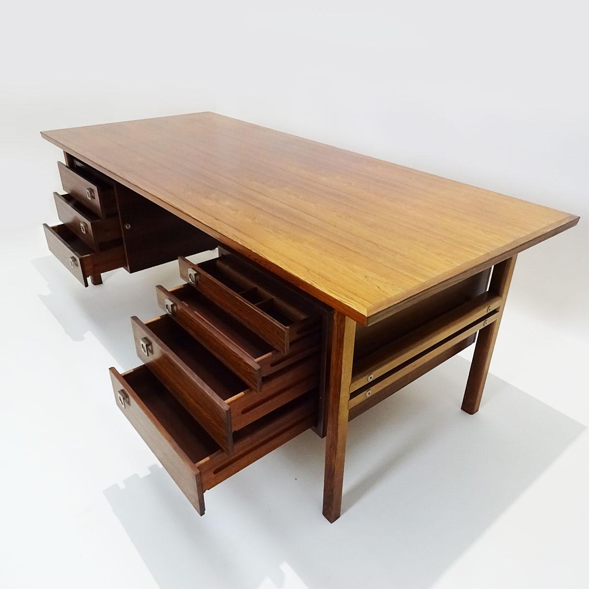 20th Century Large Vintage Danish Midcentury Rosewood Desk by Arne Vodder for Sibast