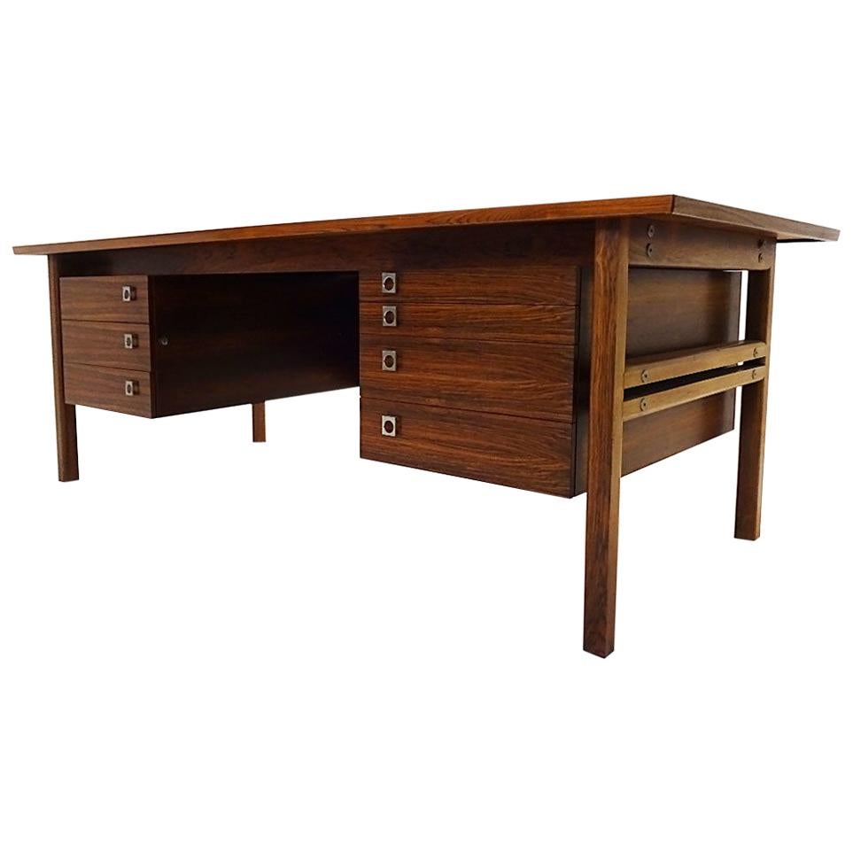 Large Vintage Danish Midcentury Rosewood Desk by Arne Vodder for Sibast
