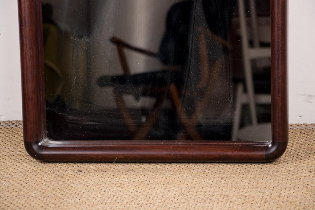 Large Vintage Danish mirror in glass and Rosewood model 206 by Aksel Kjersgaard. For Sale 5
