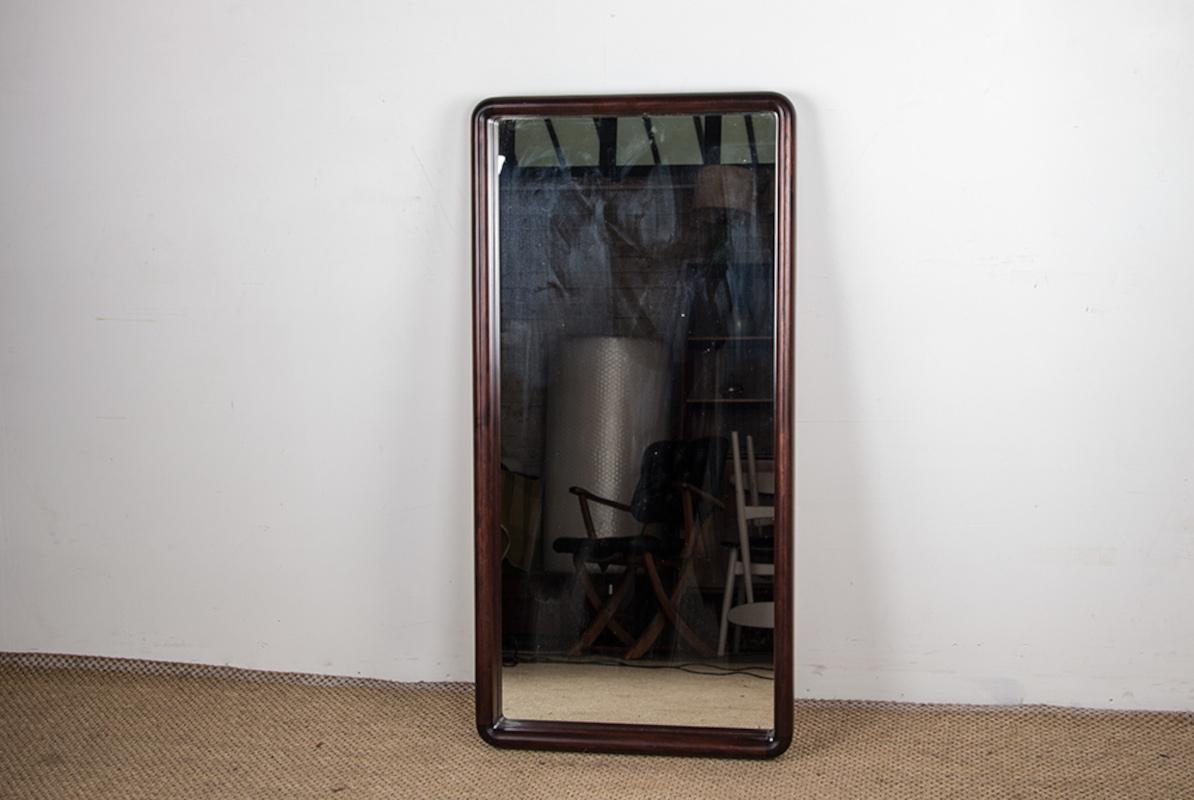 Large Vintage Danish mirror in glass and Rosewood model 206 by Aksel Kjersgaard. For Sale 6