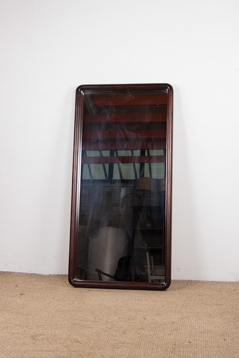 Large Vintage Danish mirror in glass and Rosewood model 206 by Aksel Kjersgaard. For Sale 7