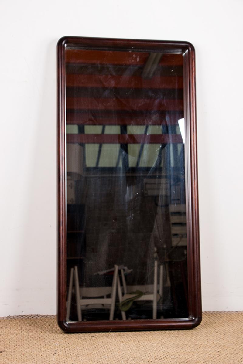 Late 20th Century Large Vintage Danish mirror in glass and Rosewood model 206 by Aksel Kjersgaard. For Sale