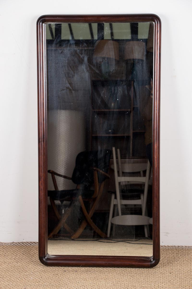 Large Vintage Danish mirror in glass and Rosewood model 206 by Aksel Kjersgaard. For Sale 1