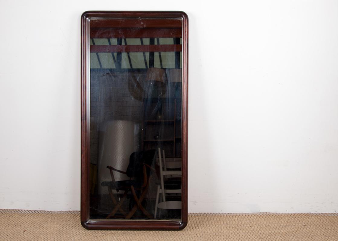 Large Vintage Danish mirror in glass and Rosewood model 206 by Aksel Kjersgaard. For Sale 2