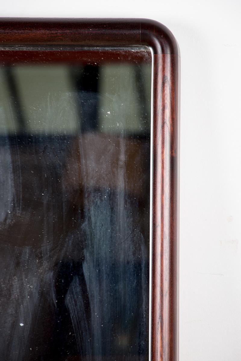 Large Vintage Danish mirror in glass and Rosewood model 206 by Aksel Kjersgaard. For Sale 3
