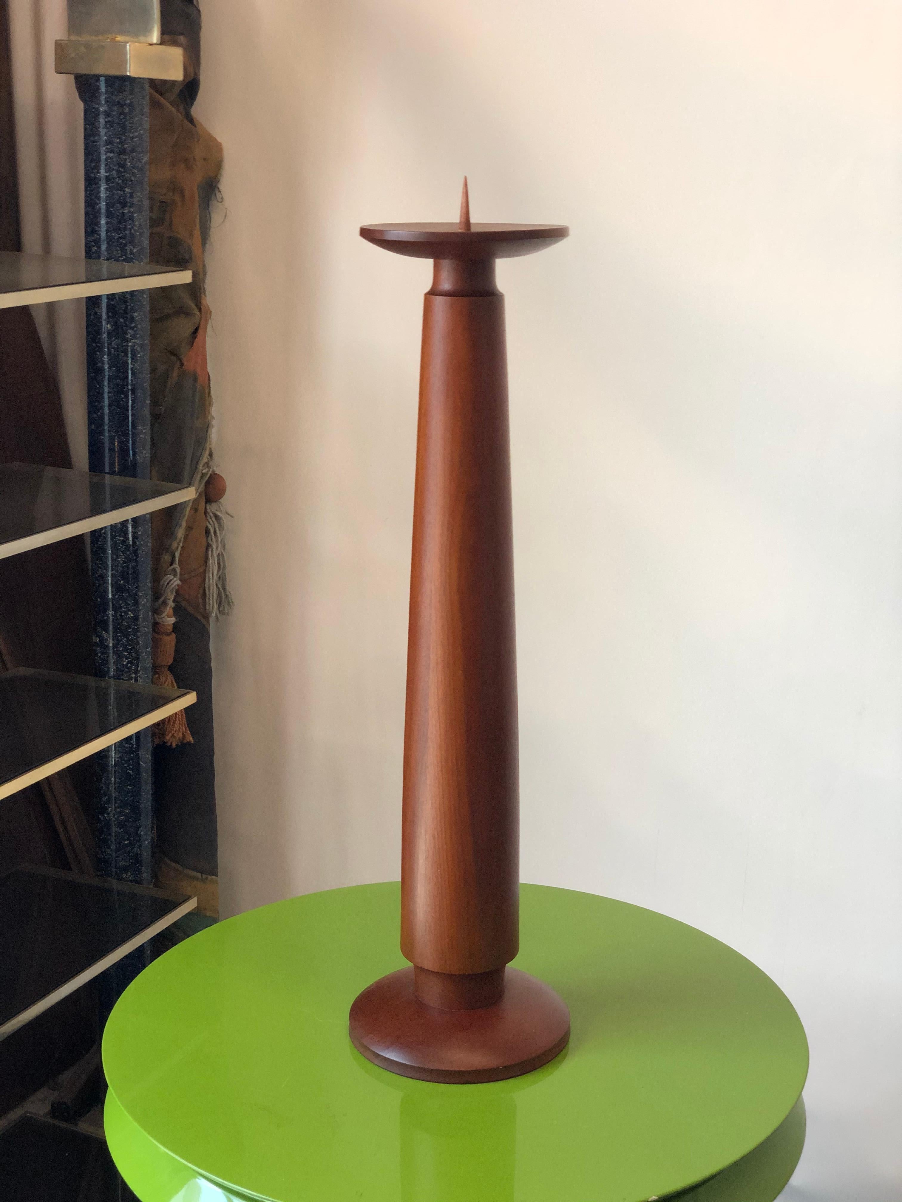 Mid-Century Modern Large Vintage Danish Modern Teak Candle Stand, circa 1960s For Sale