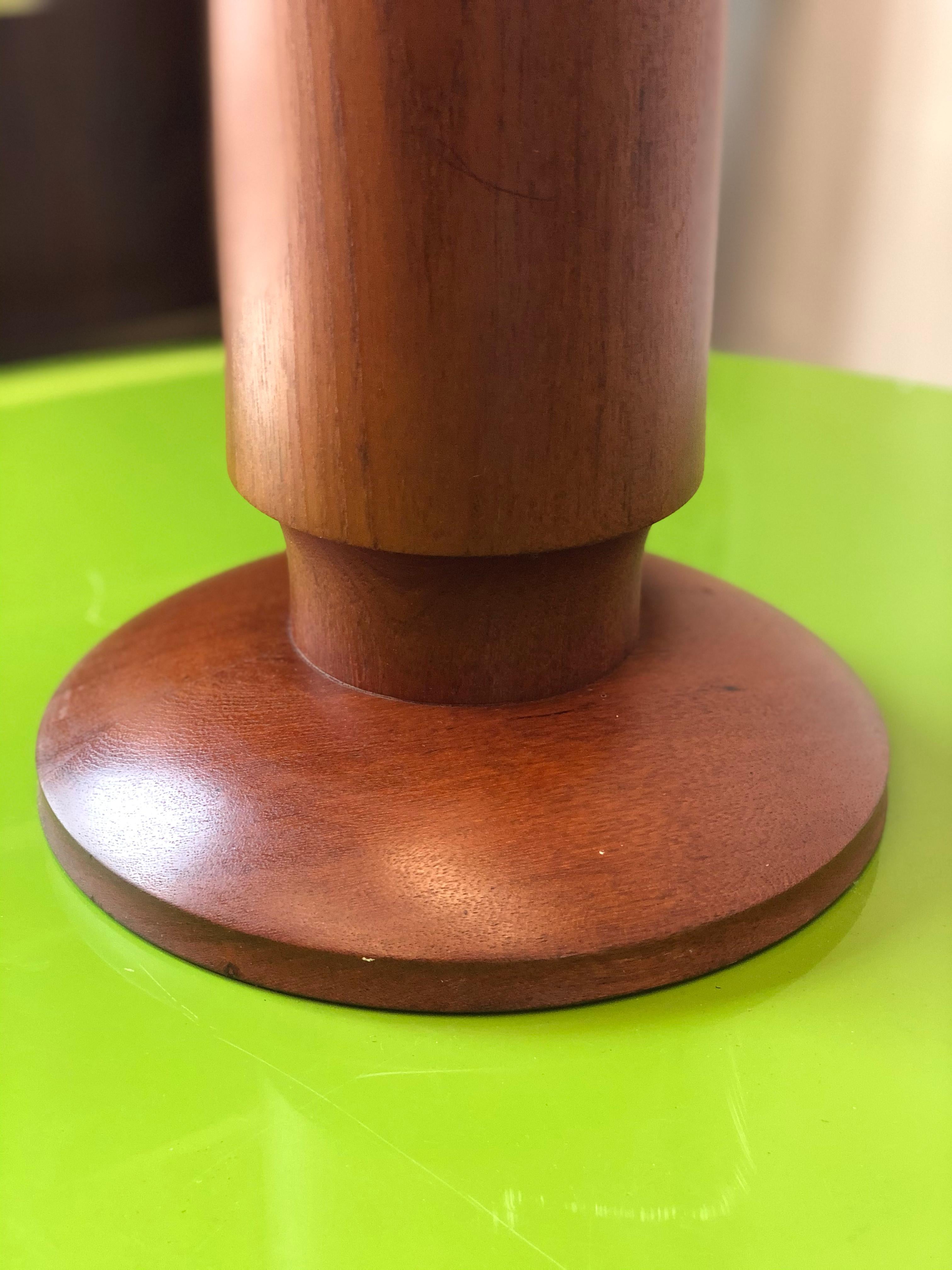Large Vintage Danish Modern Teak Candle Stand, circa 1960s In Good Condition For Sale In San Antonio, TX