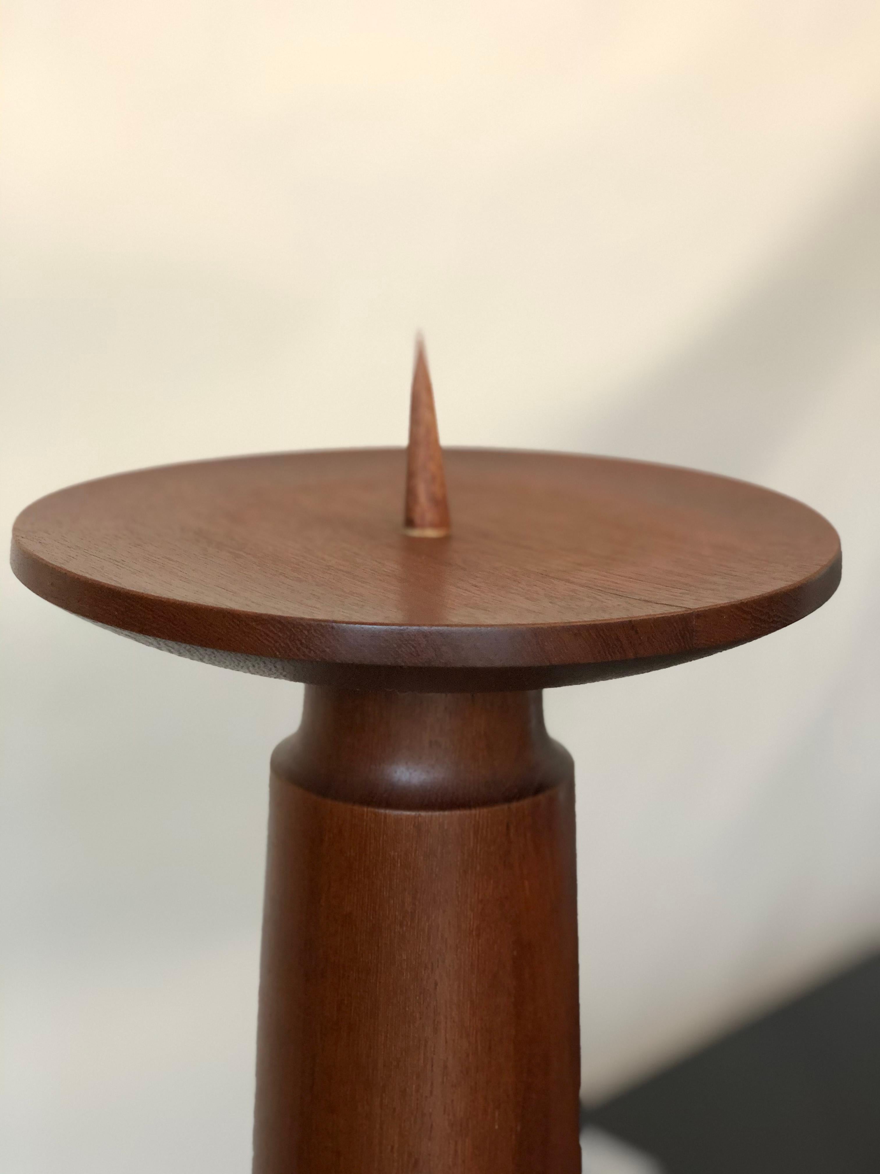 Large Vintage Danish Modern Teak Candle Stand, circa 1960s For Sale 2