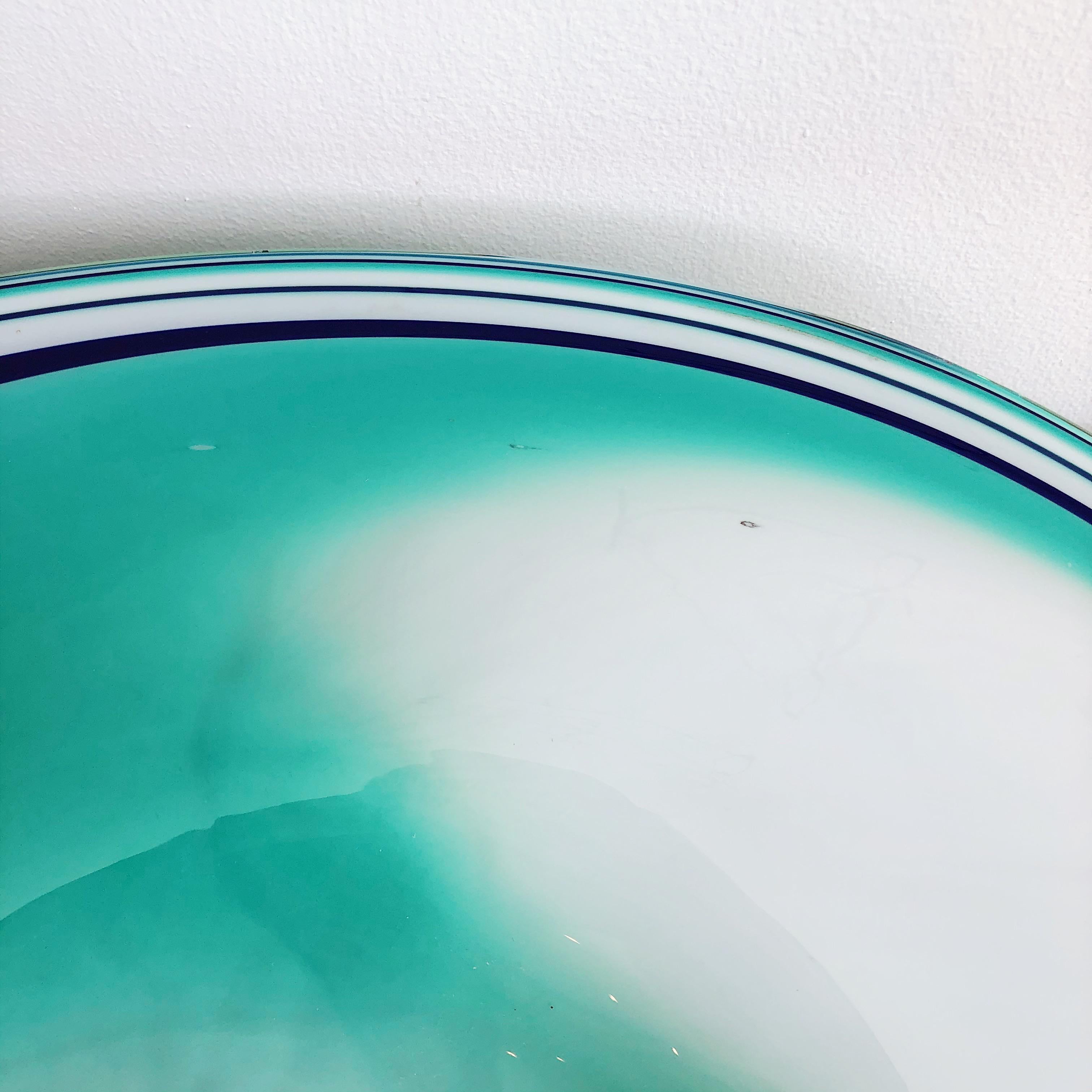 American Large Vintage David Goldhagen Art Glass Sculptural Bowl Signed