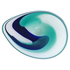 Large Vintage David Goldhagen Art Glass Sculptural Bowl Signed