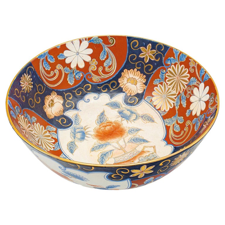 Large Vintage Decorative Bowl, Japanese, Ceramic, Serving Dish, Art