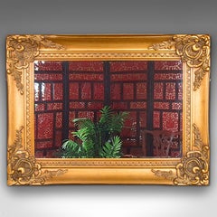 Large Vintage Decorative Mirror, Continental, Giltwood, Wall, Italianate Taste