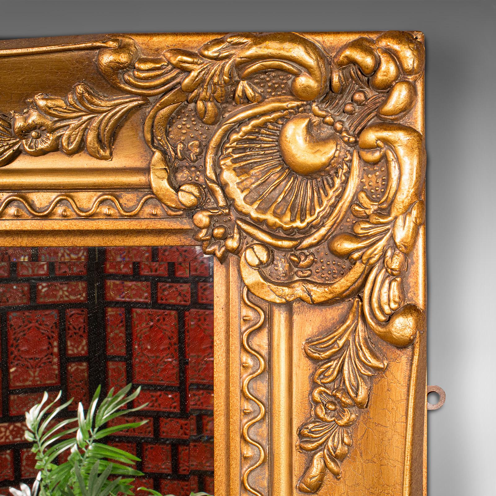 20th Century Large Vintage Decorative Mirror, Continental, Giltwood, Wall, Italianate Taste For Sale