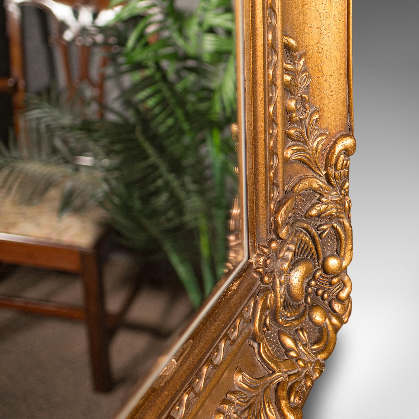 Large Vintage Decorative Mirror, Continental, Giltwood, Wall, Italianate Taste For Sale 1