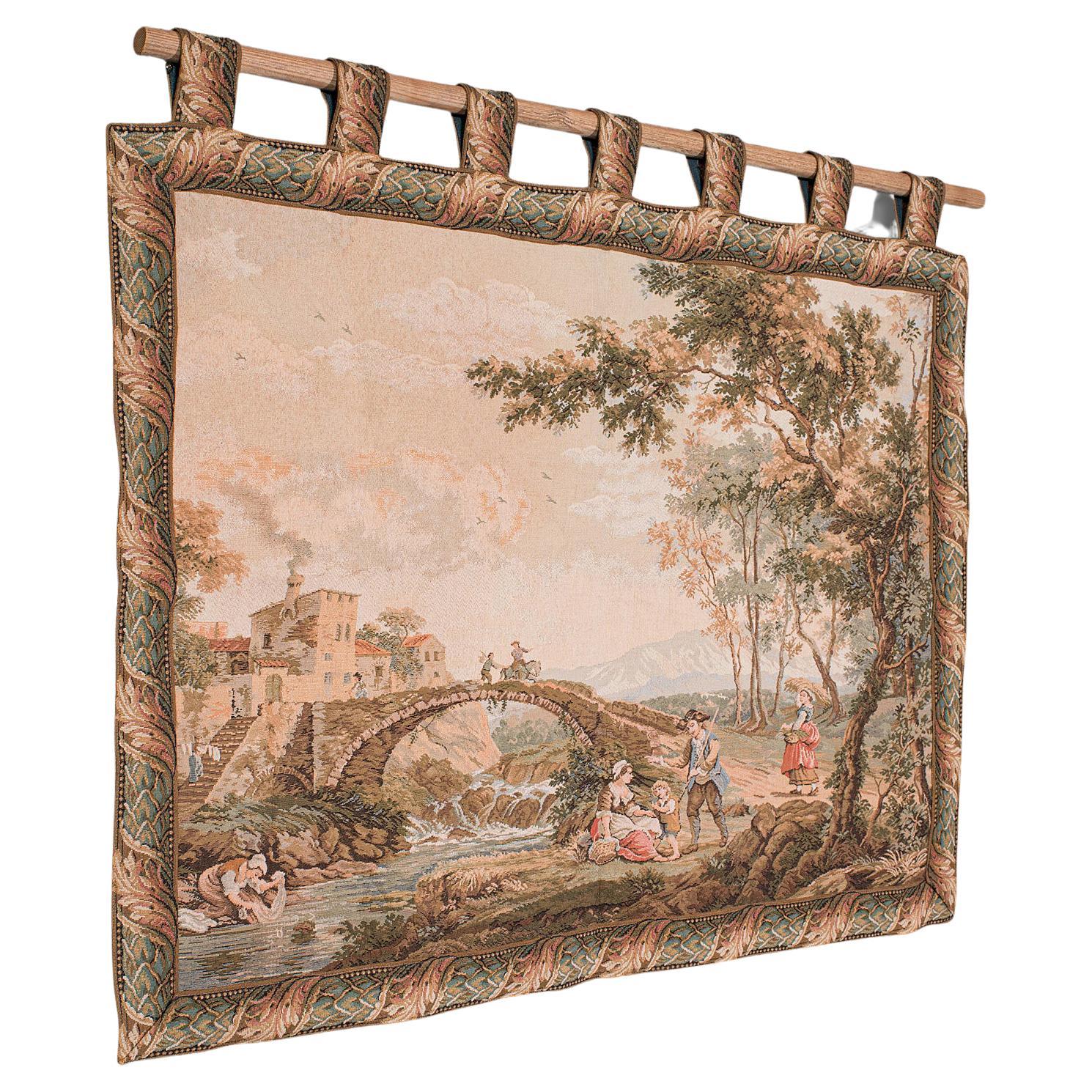 Large Vintage Decorative Panel, Continental, Needlepoint Tapestry, circa 1980 For Sale