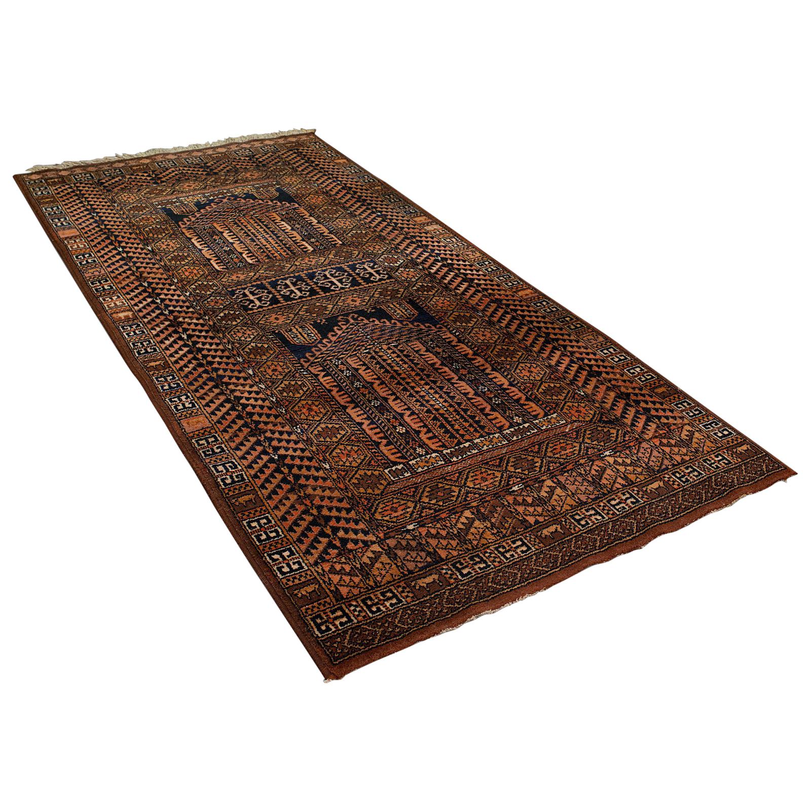 Large Vintage Decorative Rug, Belgian, Carpet, Ghiordes, Prayer Mat, Circa 1970 For Sale