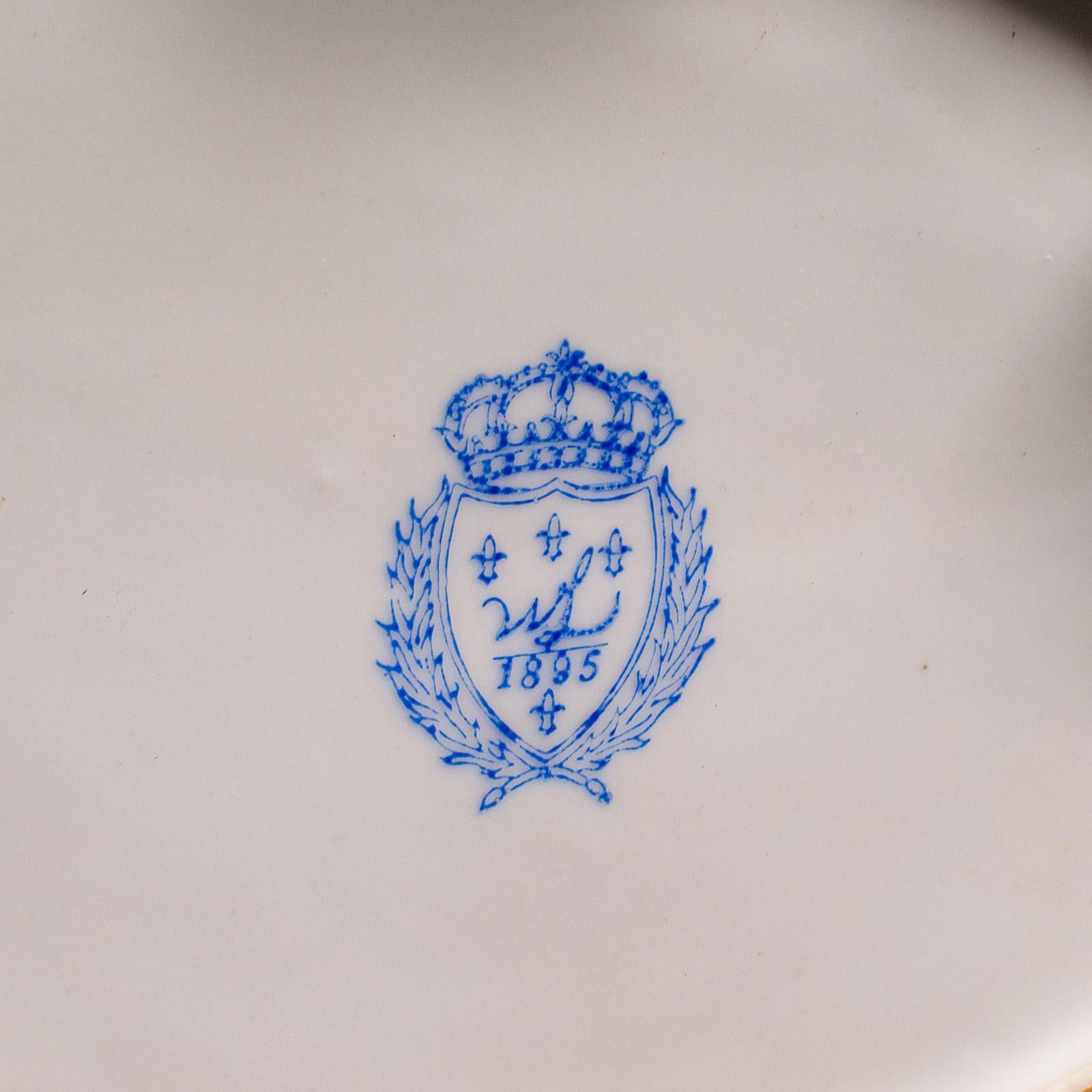 Large Vintage Decorative Serving Dish, Ceramic, Centrepiece Bowl, Neoclassical For Sale 7