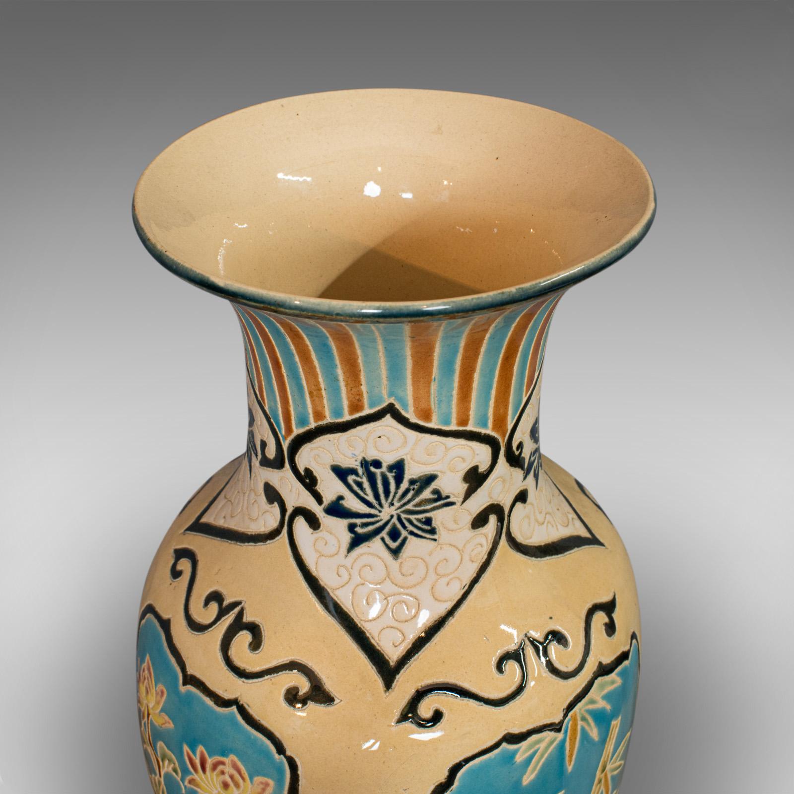 Large Vintage Decorative Vase, Oriental, Ceramic Urn, Hallway, Stick Stand, 1980 1