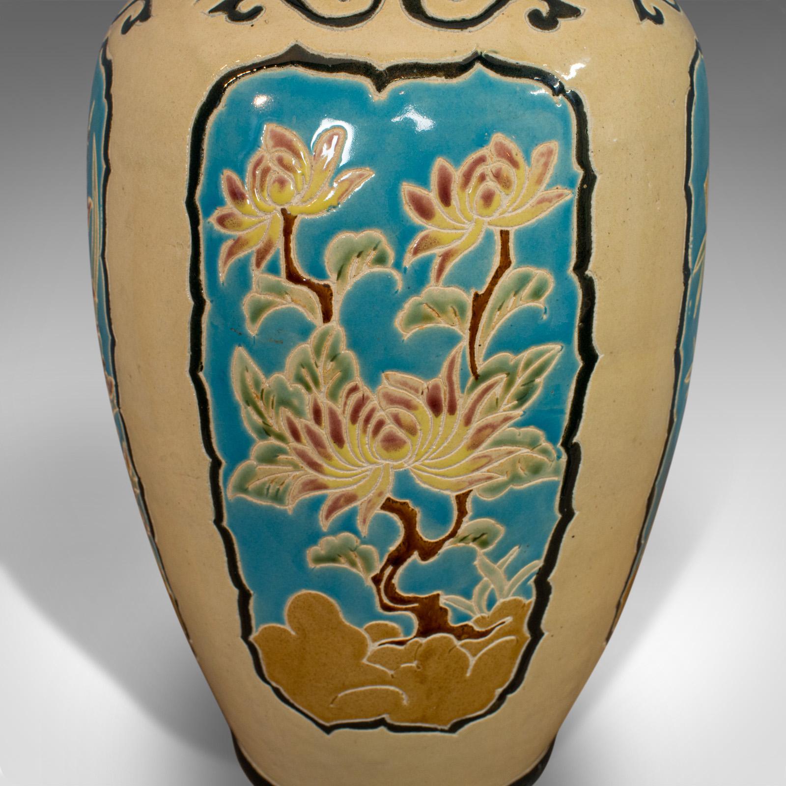 Large Vintage Decorative Vase, Oriental, Ceramic Urn, Hallway, Stick Stand, 1980 2