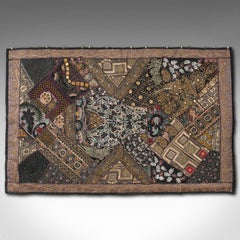 Large Vintage Decorative Wall Panel, Middle Eastern, Textile Frieze, Sequins