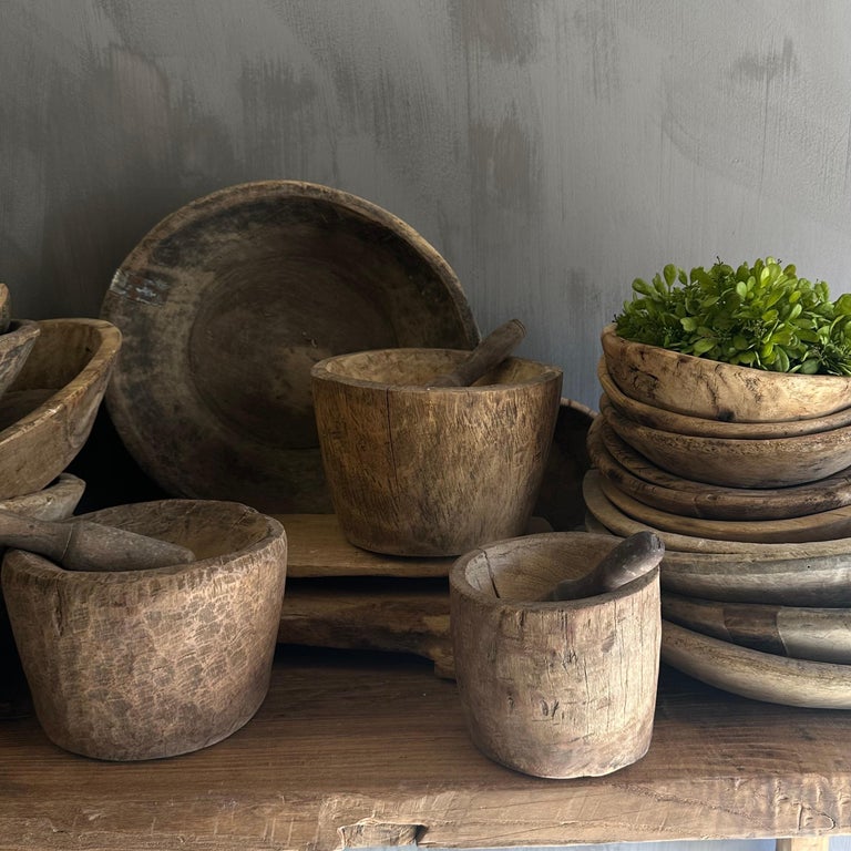 Large Vintage Decorative Wood Bowl For Sale at 1stDibs