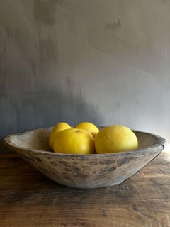 Grand bol décoratif vintage en bois