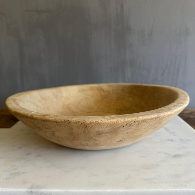 Large Vintage Decorative Wood Bowl For Sale at 1stDibs