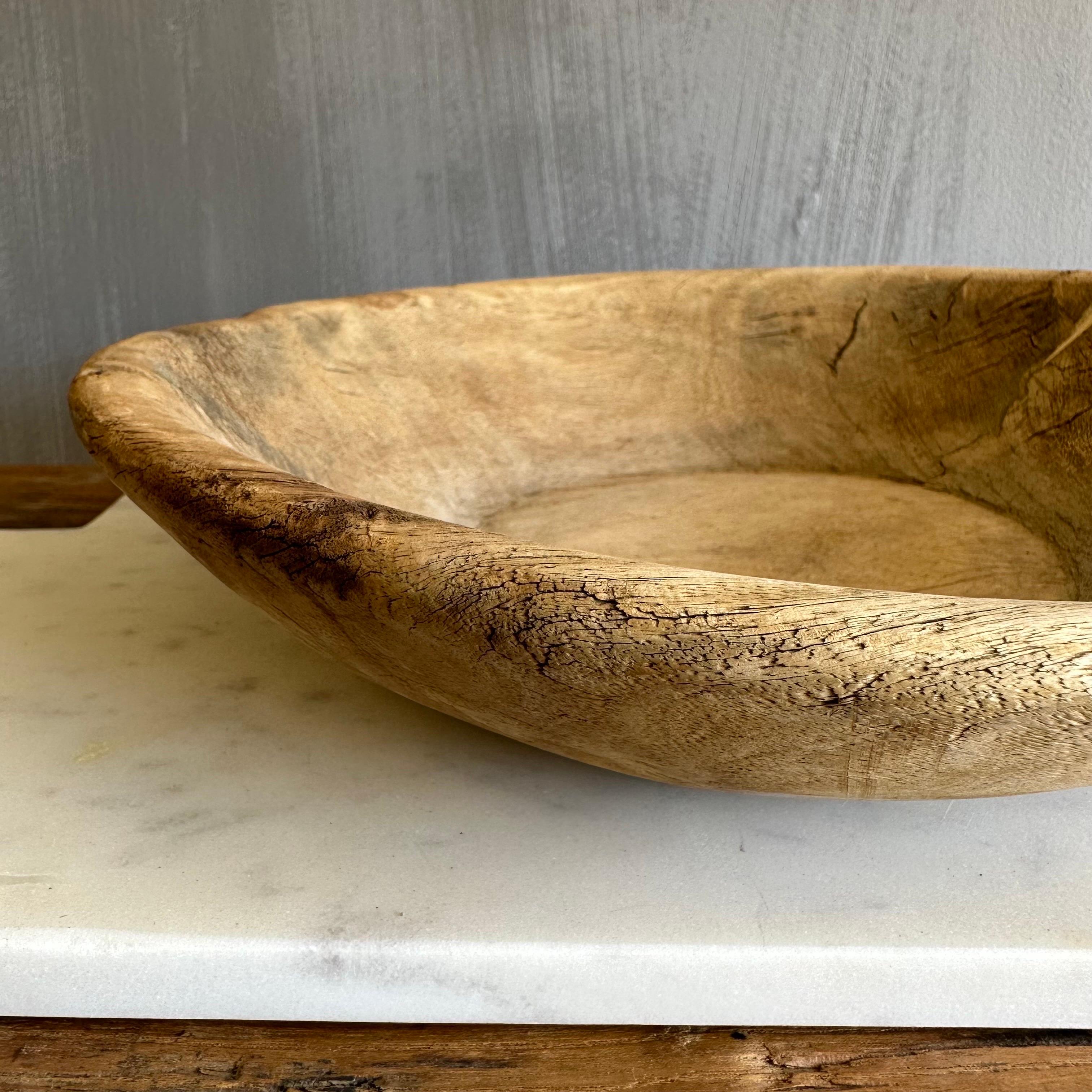 20th Century Large Vintage Decorative Wood Bowl