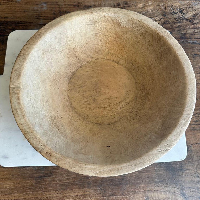 Large Vintage Decorative Wood Bowl For Sale at 1stDibs