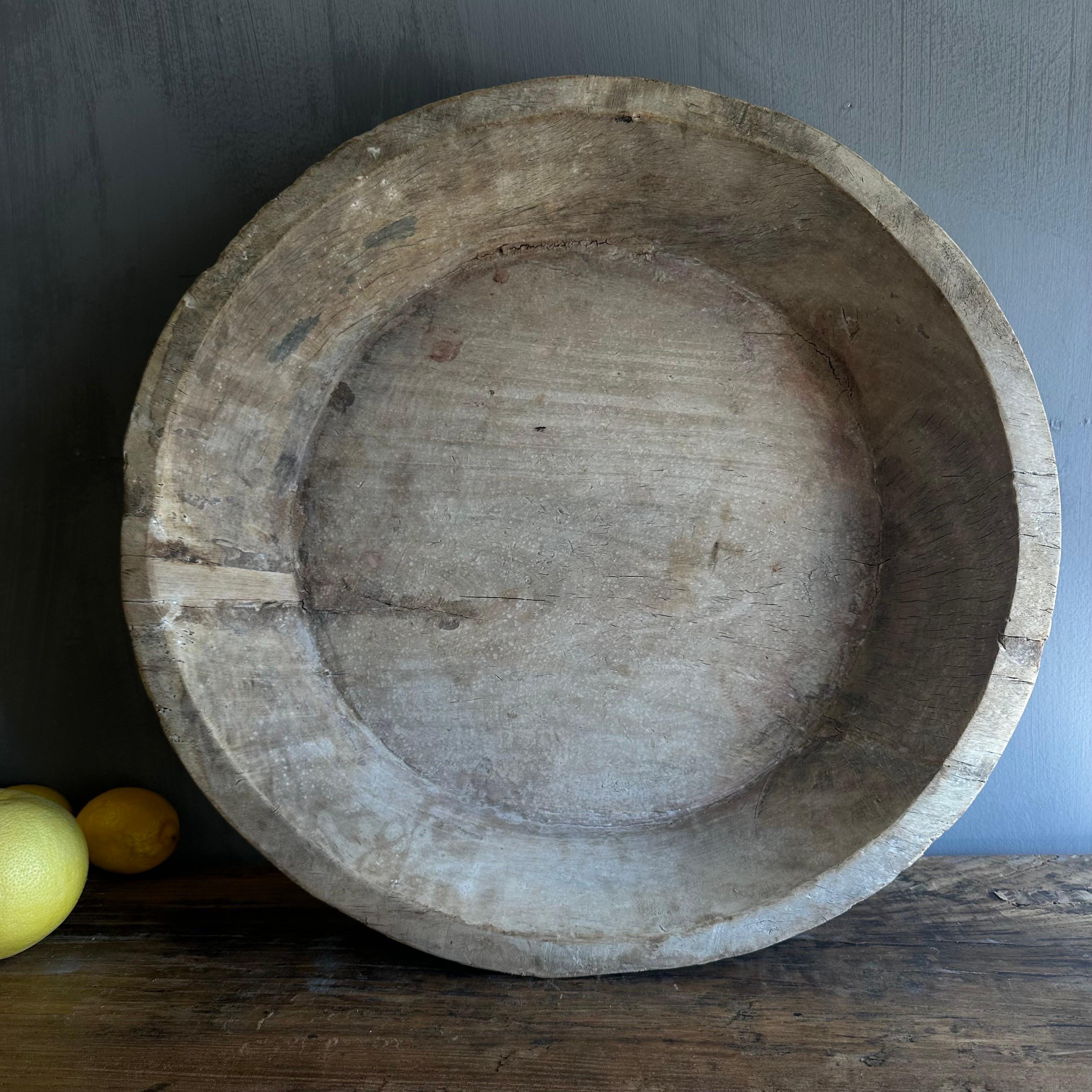 Large Vintage Decorative Wood Bowl 4